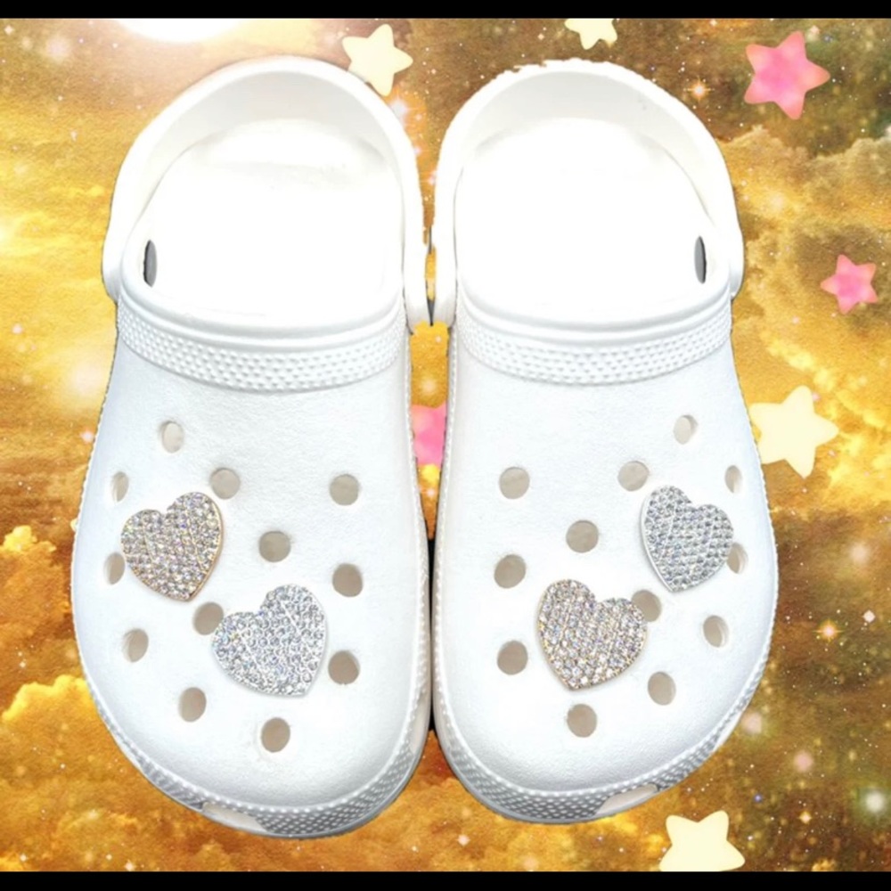 Crocs Bling Lovely Heart Charms 4pc Set